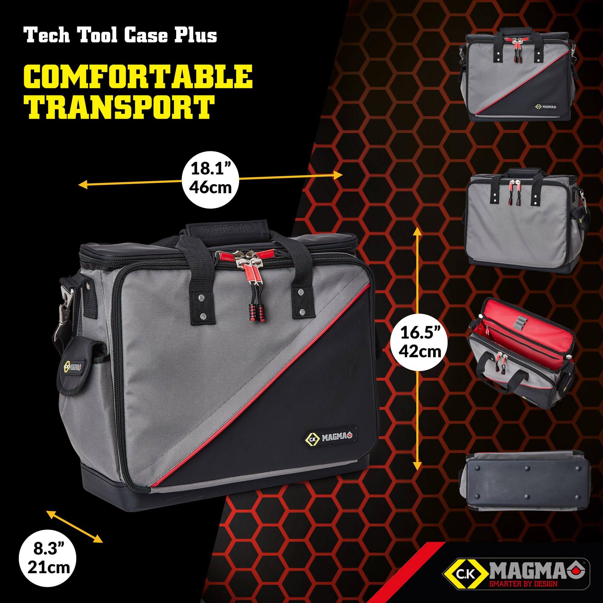 C.K Tools MA2632 Magma Technician's Tool Case - Durable Professional Tool Storage for Electricians & Mechanics | Workshop & Job Site Organization