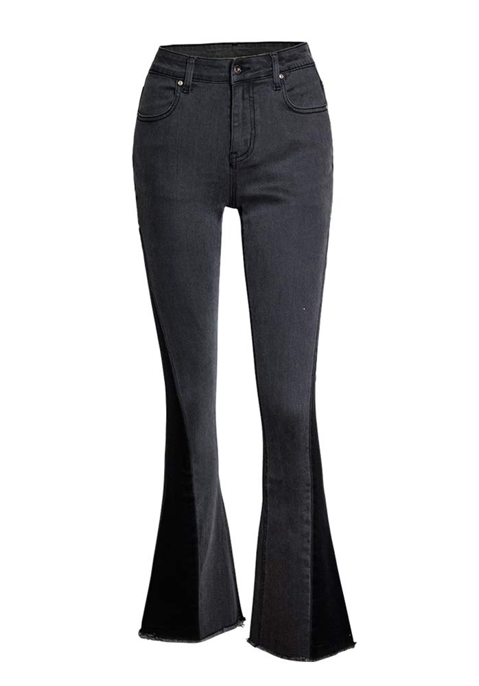 Arlita Women's High Rise Bootcut Flare Jeans - Stretchy Black Bell Bottom Denim Pants for Casual Wear & Night Out