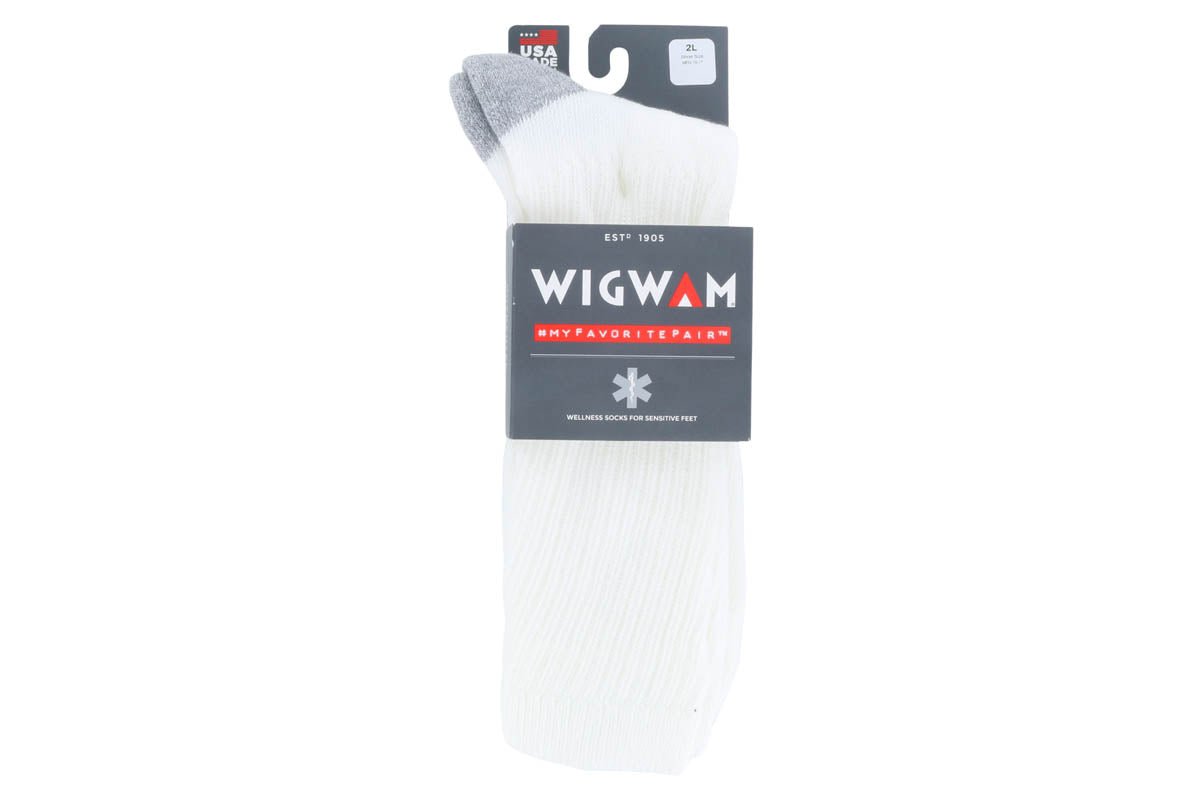 Wigwam Diabetic Crew Socks for Men & Women - White Athletic Socks for Running, Hiking & Sports - Moisture Wicking & Comfort Fit for Diabetic Feet