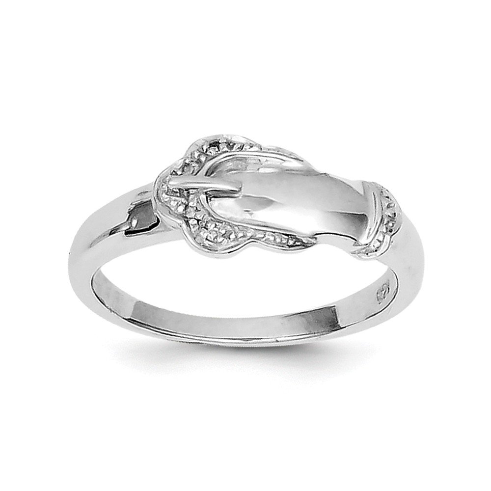 Diamond2Deal 925 Sterling Silver Diamond Buckle Ring (0.01ct) for Women - Elegant Jewelry Gift for Anniversary, Wedding & Everyday Wear