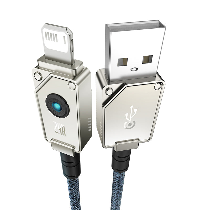 Baseus Unbreakable 1M USB to Lightning Fast Charging Cable 2.4A White - Perfect for iPhone Charging at Home, Office & Travel