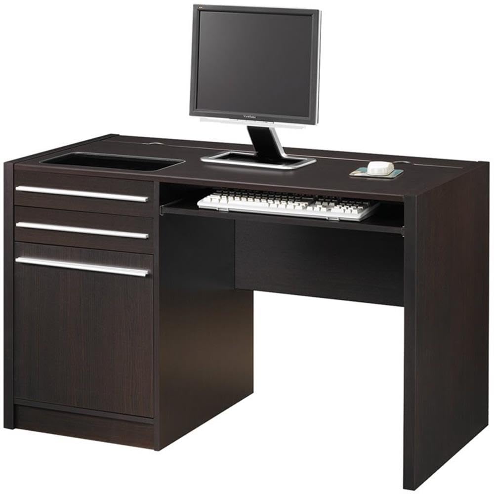Cappuccino Computer Desk with USB Charging for Home Office