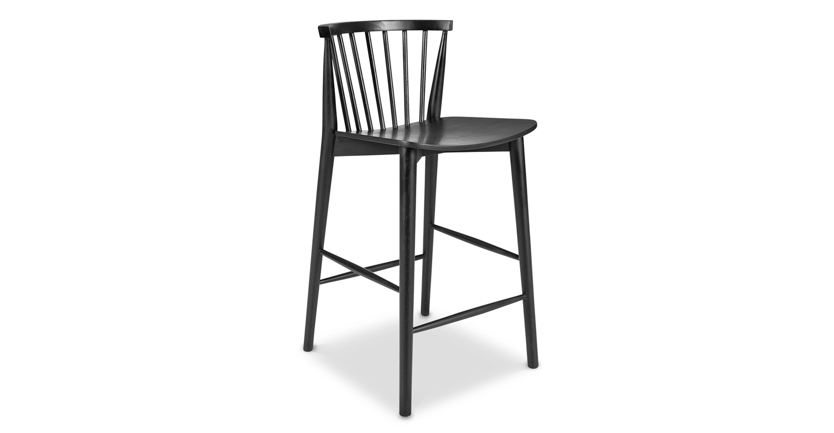 Ligna Wooden Counter Stool - 24 Inch Bar Height Stool with Backrest, Modern Kitchen Island Stool for Dining & Breakfast Nook - Perfect for Home, Cafe, and Restaurant Use