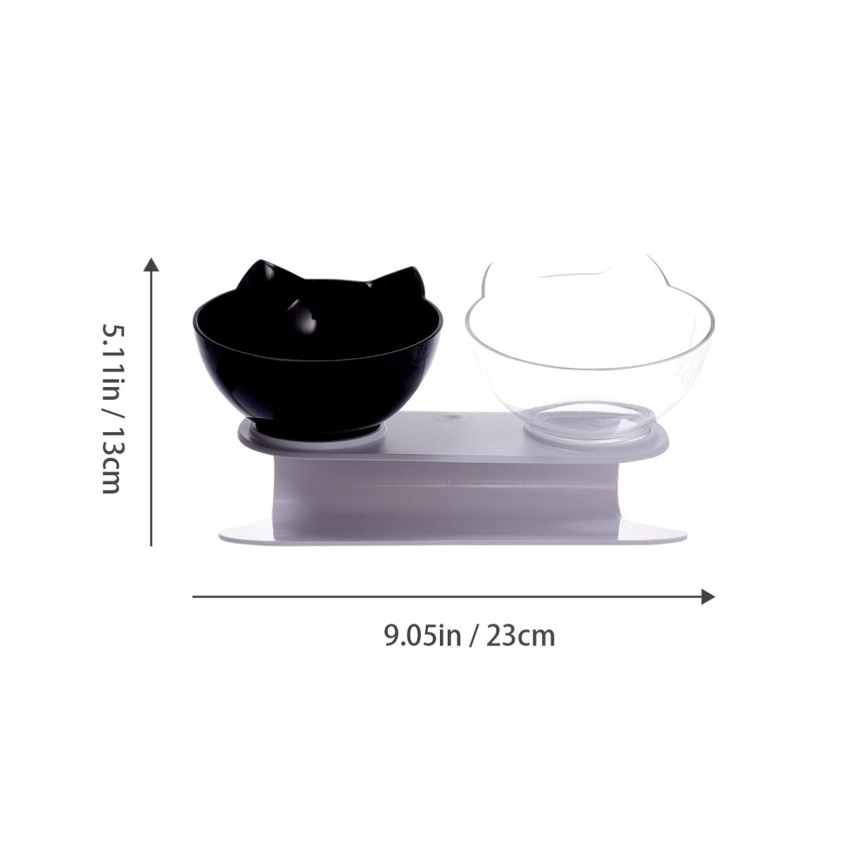 VOSAREA Elevated Double Pet Bowls for Dogs and Cats - Tilted Raised Food & Water Feeder with Stand - Stress-Free Eating for Small Dogs, Puppies & Kittens - Perfect for Home, Travel, and Outdoor Use