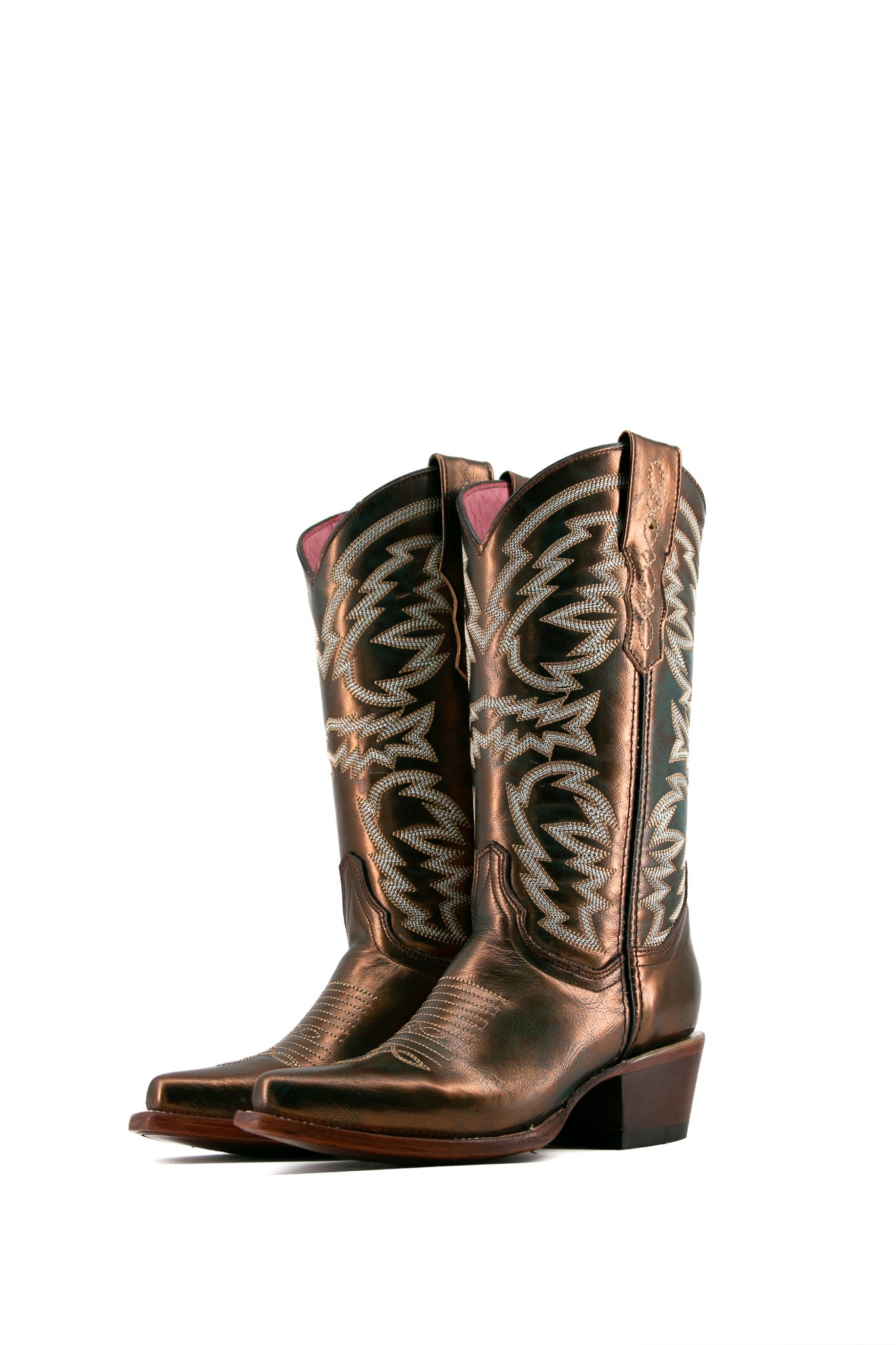 Selena Bronzed Snip Toe Cowgirl Boots - Western Ankle Booties for Women, Country Riding & Fashion Outfits