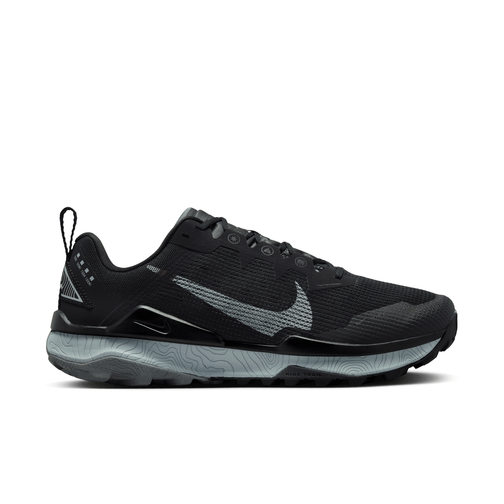 Men's Nike Wildhorse 8 Trail Running Shoes - Black/Wolf Grey/Cool Grey | Lightweight & Durable for Hiking, Outdoor Adventures & Daily Wear