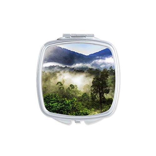 DIYthinker Fog Forestry Nature Scenery Compact Pocket Mirror - Double Sided Glass Makeup Mirror for Travel, Camping & Outdoor Adventures