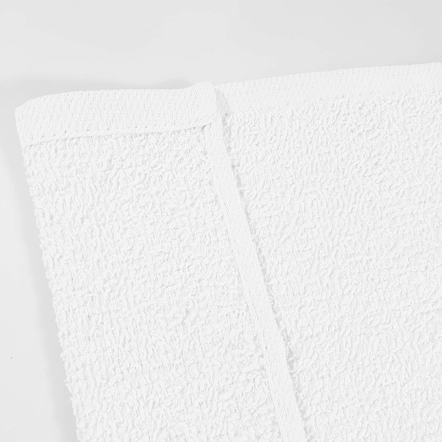 12-Pack Premium 100% Cotton Fingertip Hand Towels - Soft Washcloths (11x18 Inches) for Kitchen, Bathroom & Spa - White Hemmed Face Towels for Makeup Removal, Baby Care & Gentle Cleansing