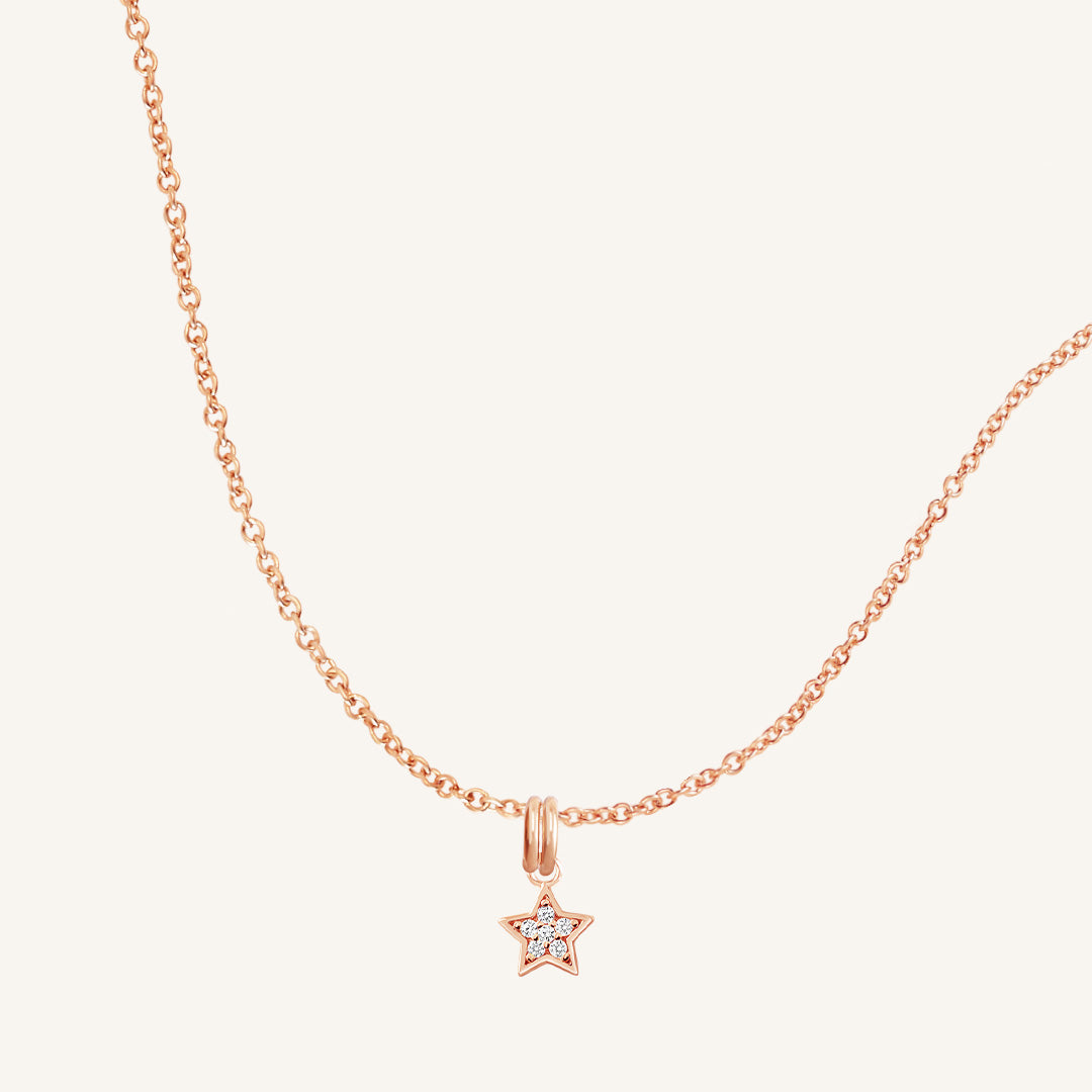 Lucky Star Charm Necklace for Women - Sterling Silver Dainty Pendant Jewelry - Perfect for Everyday Wear, Gifts & Special Occasions