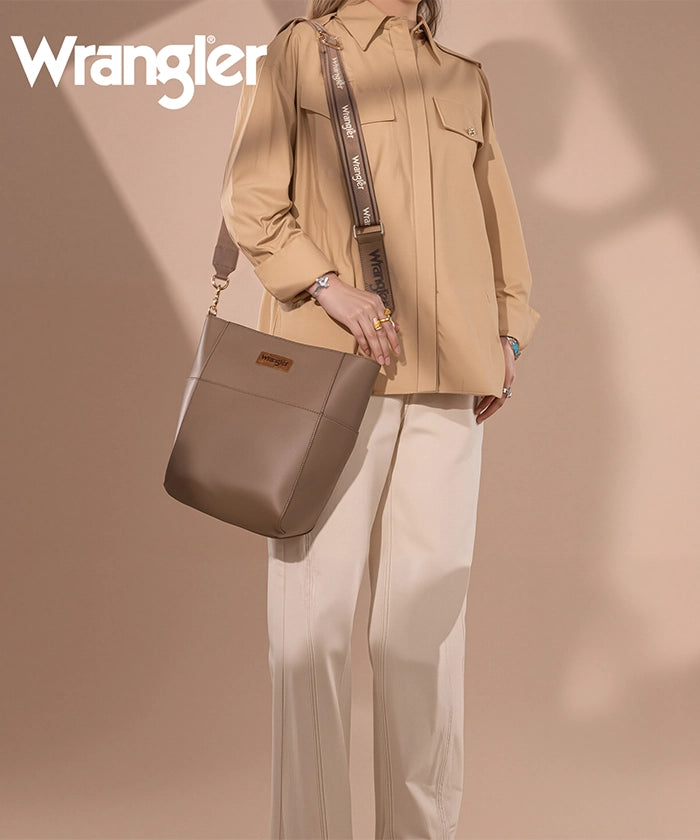 Wrangler Cow Print Crossbody Bucket Bag for Women - Stylish Western Handbag with Adjustable Strap - Perfect for Daily Use, Travel & Country Music Festivals