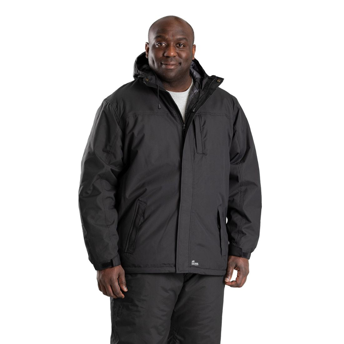 Berne Men's Coastline Waterproof Insulated Storm Jacket RJ27 - Water Resistant Winter Jacket for Hiking, Camping & Outdoor Activities (Black)