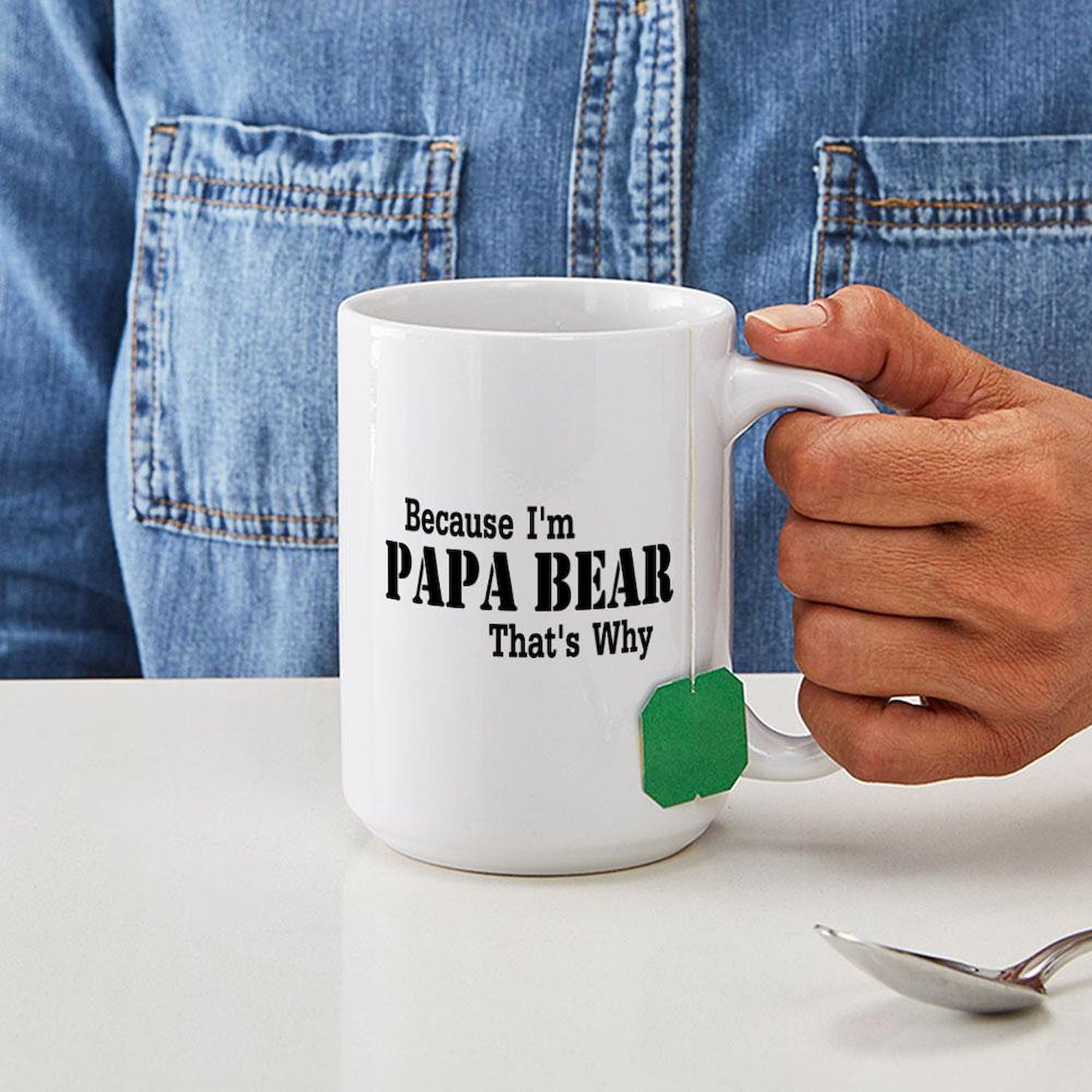 Papa Bear 15 oz (444 ml) Ceramic Coffee Mug - Funny Dad Gift, Perfect for Father's Day, Birthday & Office Use - Ideal for Hot Coffee, Tea & Cocoa