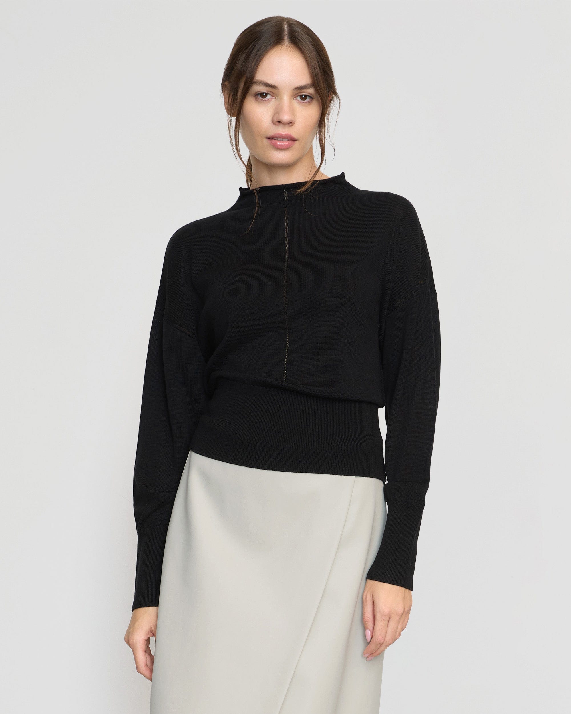Jillian Pointelle Tencel Wool Sweater for Women - Soft Breathable Knit Pullover - Perfect for Fall & Winter Layering, Office Wear & Casual Outfits