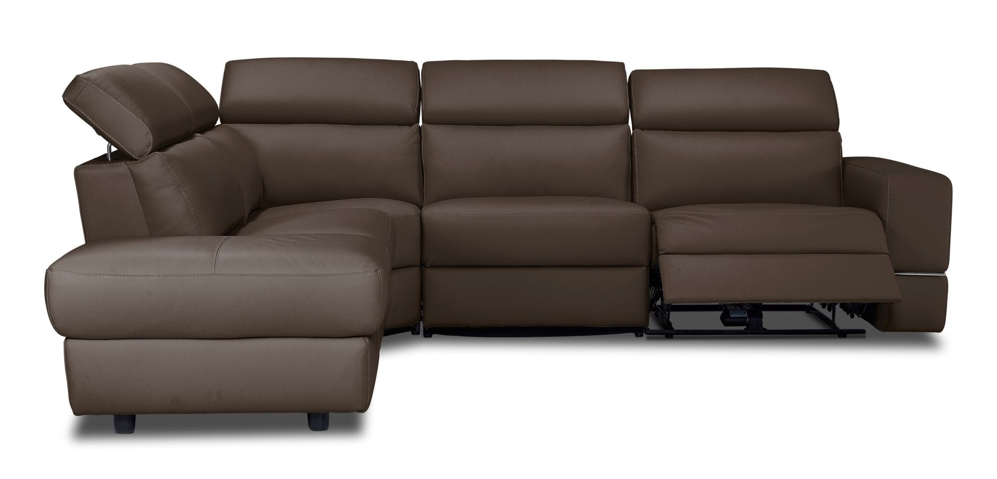 Bianca 3-Piece Power Reclining Sectional Sofa with Left-Facing Chaise in Taupe - Modern Living Room Furniture for Home Theater & Family Gatherings