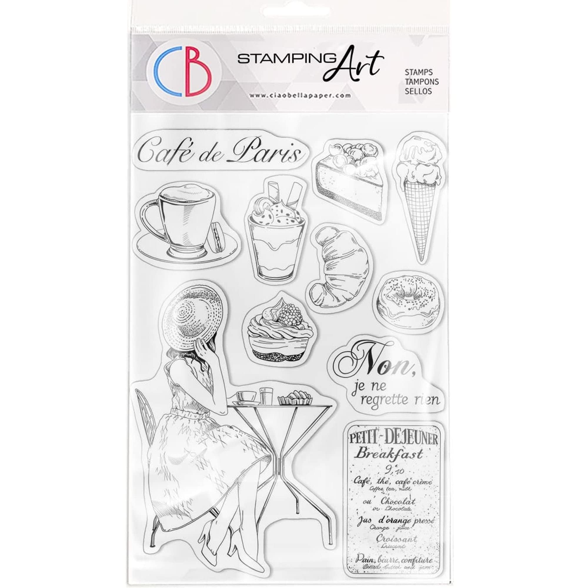 La Boulangerie Clear Stamps - Notre Vie - Ciao Bella Scrapbooking Stamps for Card Making, Journaling & DIY Crafts | French-Inspired Rubber Stamps for Paper Crafting