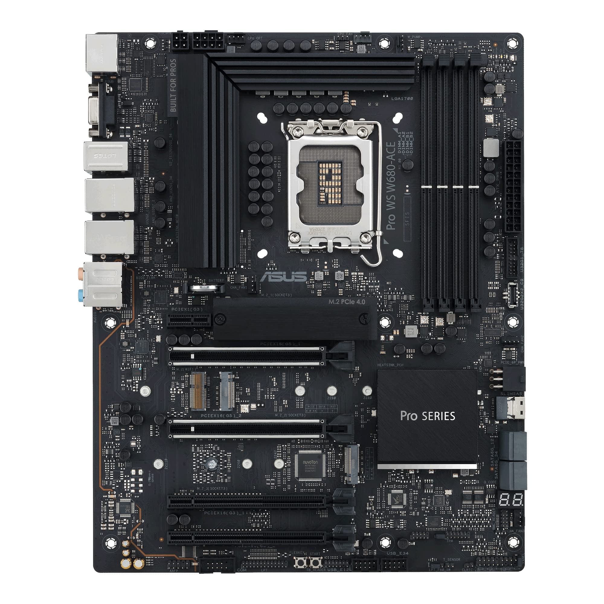 ASUS Pro WS W680-ACE Intel LGA 1700 ATX Workstation Motherboard - Dual PCIe 5.0 x16, DDR5 RAM, ECC Memory, XMP Support, Dual 2.5Gb LAN, 3x M.2 PCIe 4.0 Slots - Ideal for Professional Workstations, Content Creation & High-Performance Computing