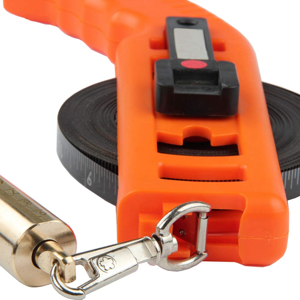 Explosion-Proof Oil Tank Gauging Tape - 10M/33Ft Handheld Carbon Steel Measuring Tape with Copper Plumb Bob for Petroleum Storage & Industrial Use