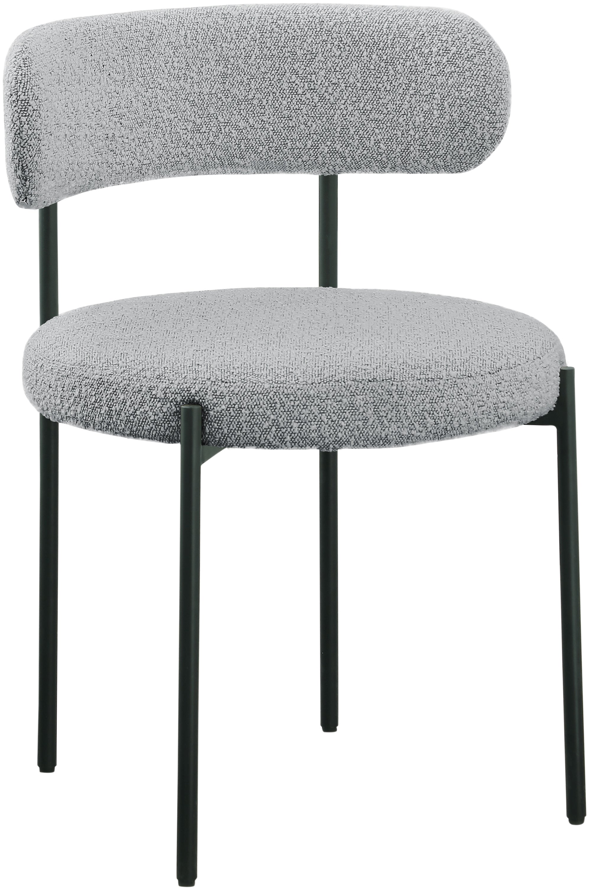 Luxury Boucle Fabric Dining Chair - Modern Upholstered Accent Chair for Dining Room, Living Room & Office - Soft & Comfortable Seat with Sturdy Metal Legs