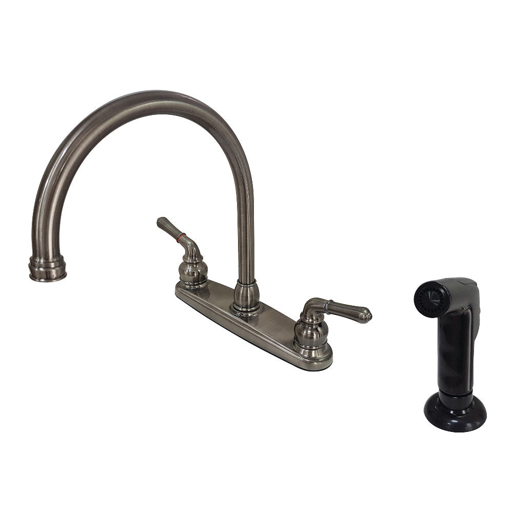 Kingston Brass KB796SP Magellan 8-Inch Centerset Kitchen Faucet - Stainless Steel, Single Handle, High Arc Design for Modern Kitchens | Perfect for Washing Dishes, Filling Pots & Daily Kitchen Tasks