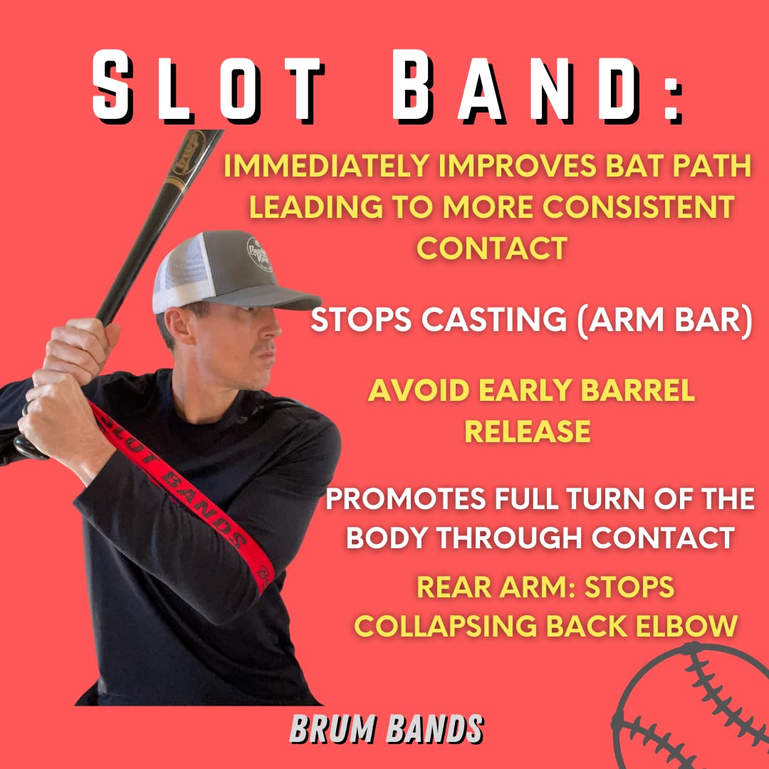 Brum Bands Baseball Swing Trainer - Hitting Equipment for Softball & Batting Practice | Improve Batting Skills