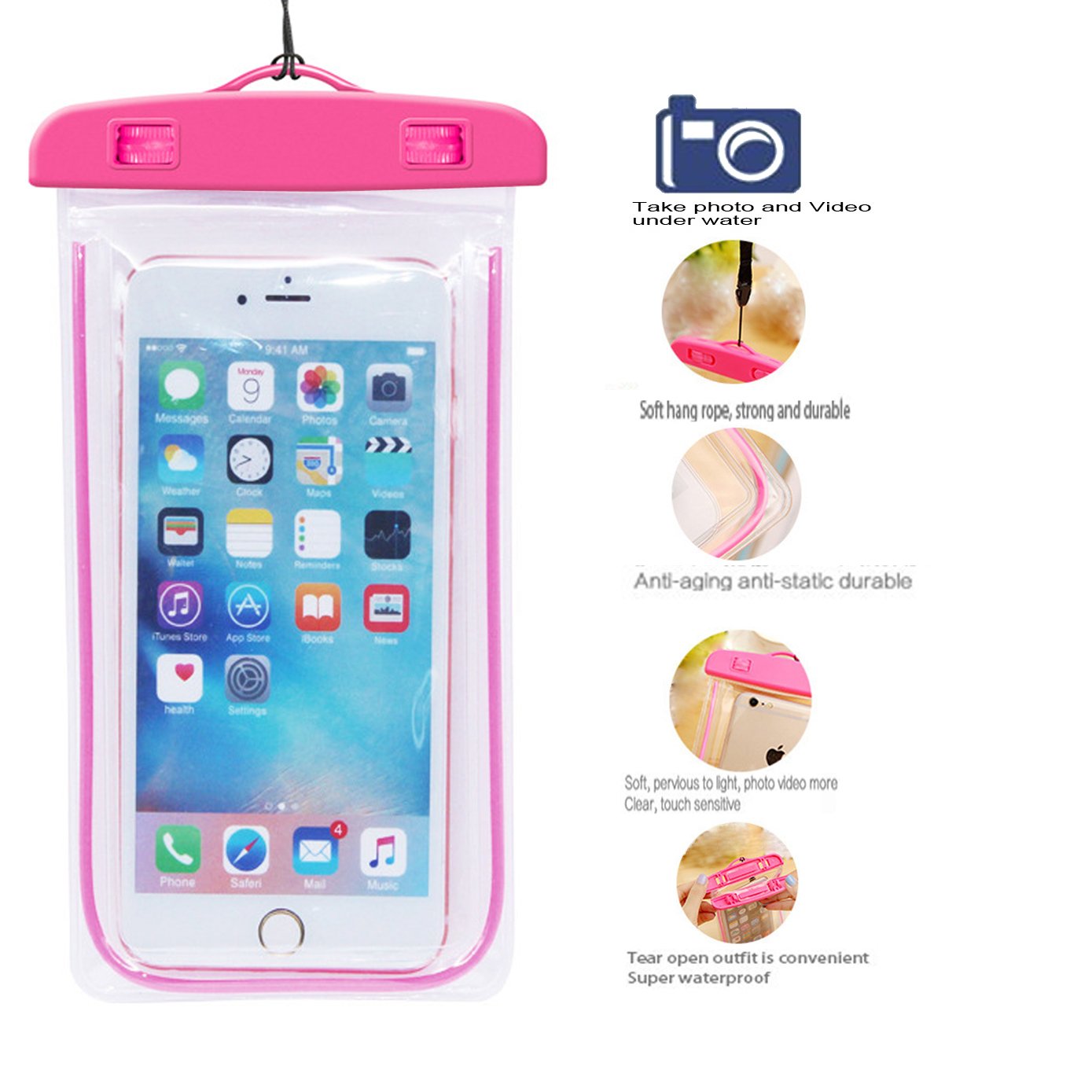 3 Pack Waterproof Phone Pouch - Universal Dry Bag for Phones Up to 5.8 Inch - Perfect for Swimming, Beach, Kayaking & Outdoor Activities