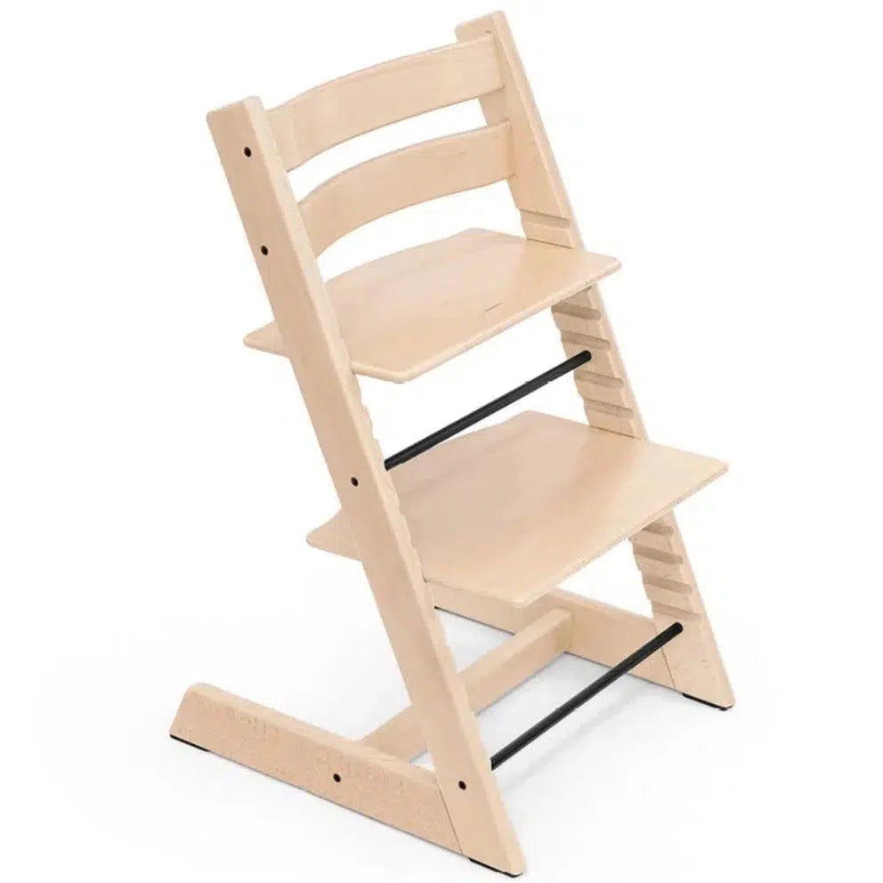 Stokke Tripp Trapp High Chair with Cushion & Tray - Natural Wood & Nordic Grey | Adjustable Baby Feeding Chair for Kitchen, Dining Room & Nursery | Ergonomic Toddler Seat for Safe Mealtime
