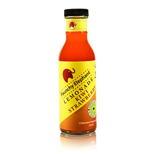 Organic Kiwi Strawberry Lemonade by Paunchy Elephant - 12 fl oz Bottles (Pack of 6) | Refreshing Healthy Drink for Summer Picnics, BBQs & Outdoor Activities