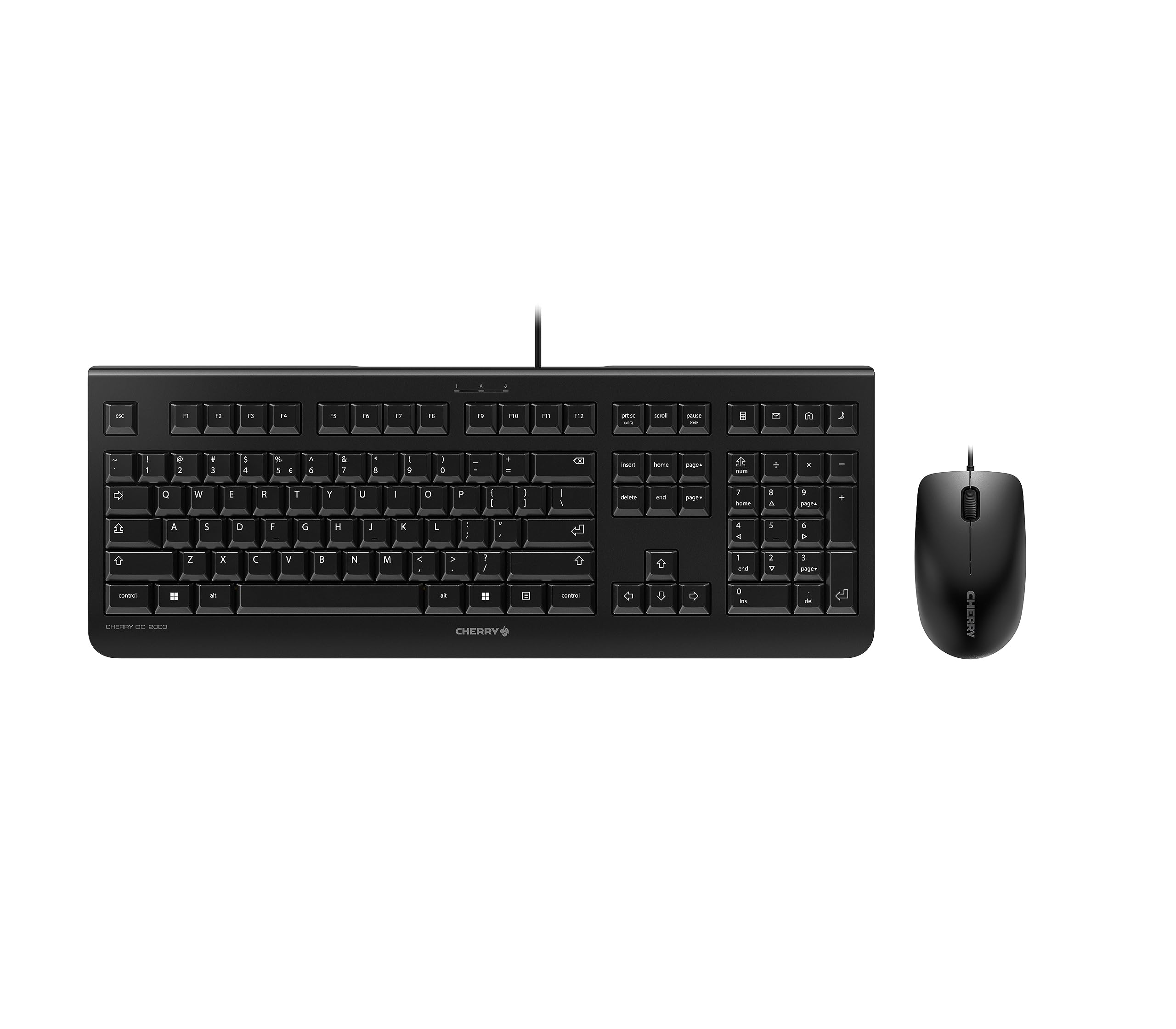 CHERRY DC 2000 Wireless Keyboard and Mouse Combo with 4 Extra Keys - US Layout QWERTY Keyboard - GS Certified Black - Perfect for Office, Gaming & Home Computer Setup