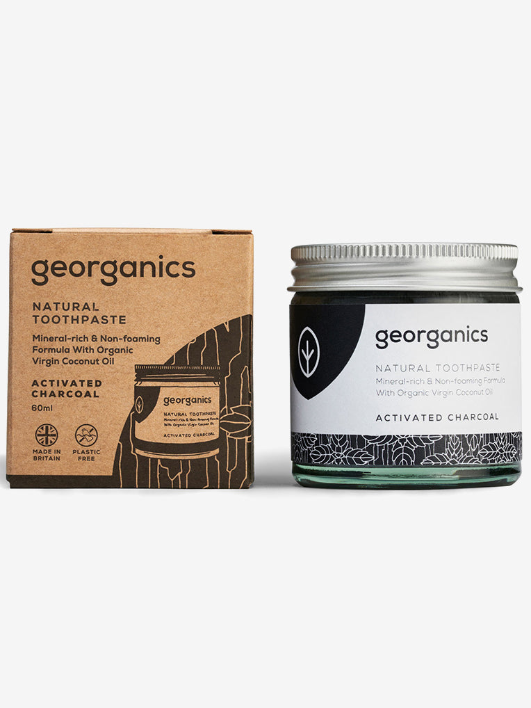 Organic Activated Charcoal Toothpaste with Minerals - 60ml for Whitening & Fresh Breath - Natural Dental Care for Sensitive Teeth & Gum Health - Perfect for Daily Use & Travel