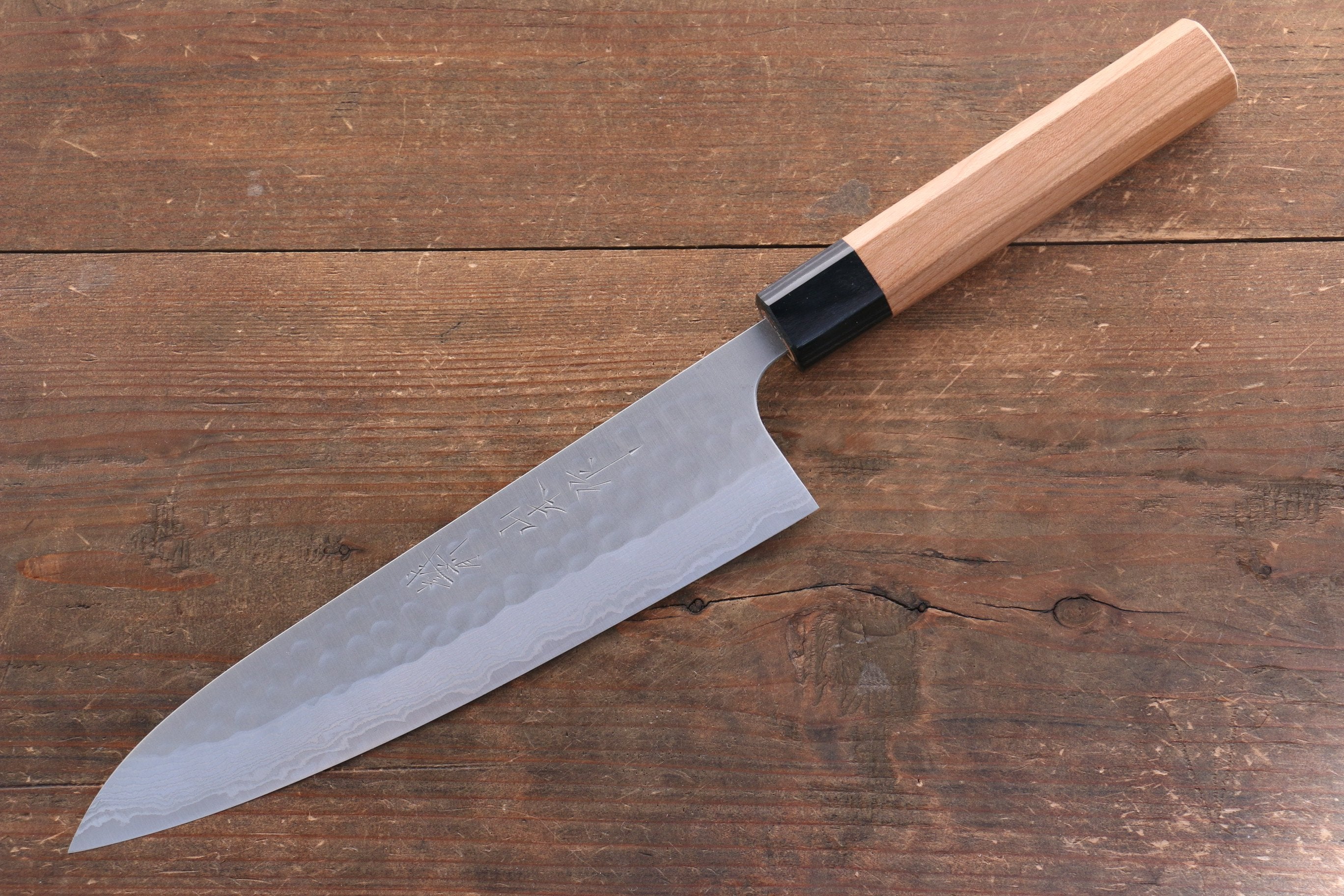 Nao Yamamoto SRS13 Black Damascus Gyuto 210mm Japanese Chef Knife with Cherry Blossom Handle - Premium Kitchen Knife for Sushi, Meat Cutting & Professional Cooking