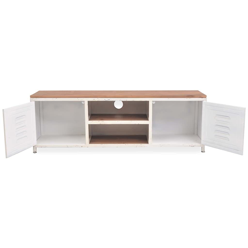 Industrial TV Stand with 2 Shelves & 2 Cabinets - 47.2