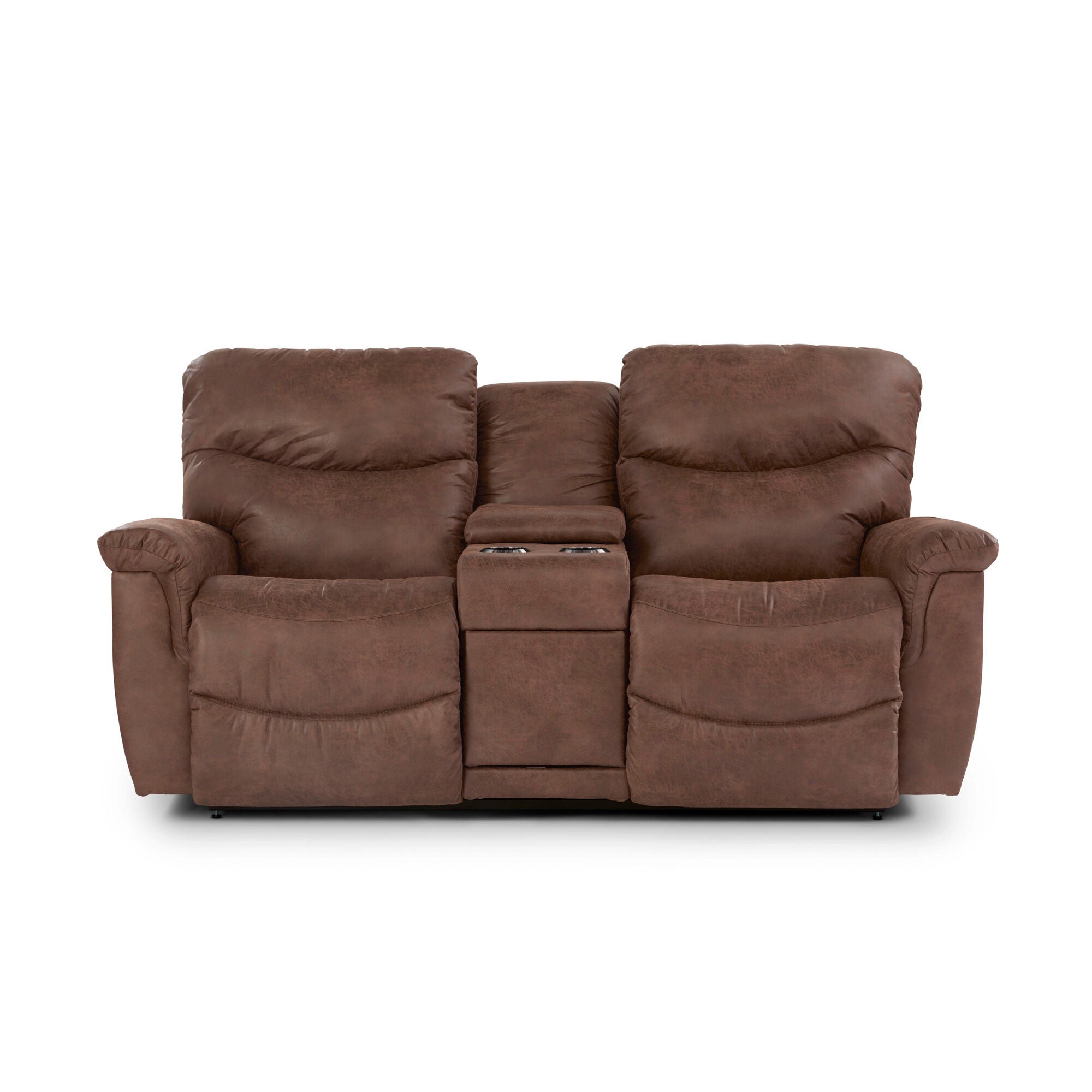 James Tri Power Reclining Console Loveseat - Electric Reclining Sofa with USB Chargers & Cup Holders - Perfect for Living Room, Home Theater & Family Movie Nights