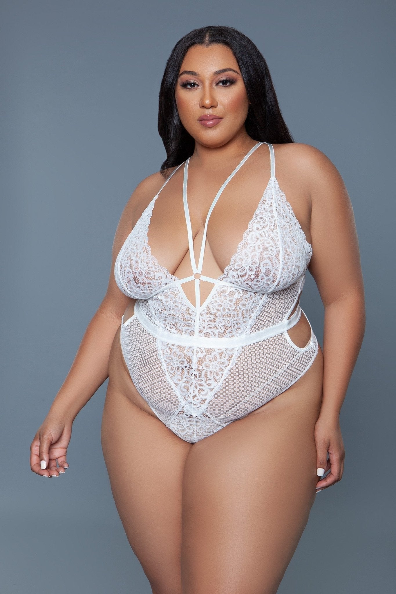 BeWicked Women's Elise Bodysuit 2267 - Sexy Lingerie Bodysuit for Women, Stretchy Lace Teddy with Adjustable Straps | Perfect for Valentine's Day, Date Night & Boudoir Photography