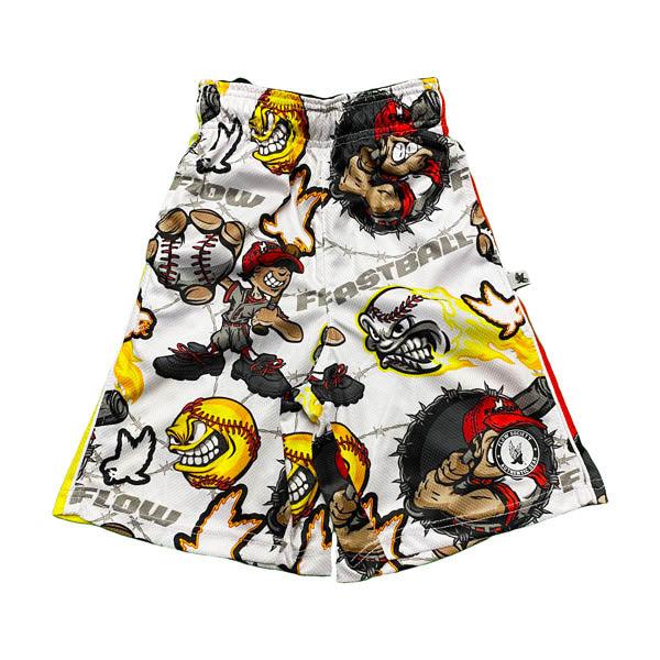 Boys' Angry Fastball Baseball Shorts - Comfortable Athletic Shorts for Kids' Baseball & Sports Activities