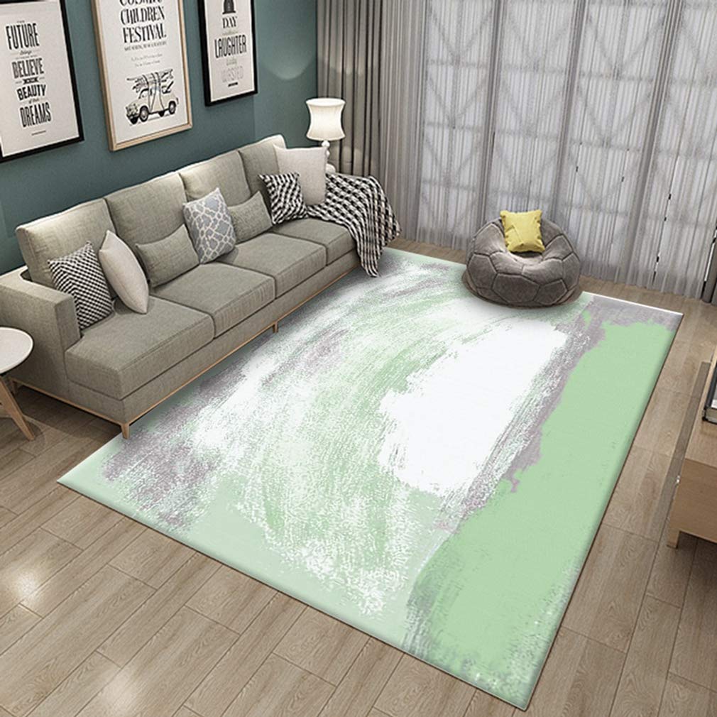 Soft Abstract Art Area Rug - 5'x6' Rectangular Fleece Carpet for Living Room, Bedroom & Nursery | Non-Slip Modern Nordic 3D Design Indoor/Outdoor Rug - Perfect for Kids Crawling, Home Decor & High-Traffic Areas