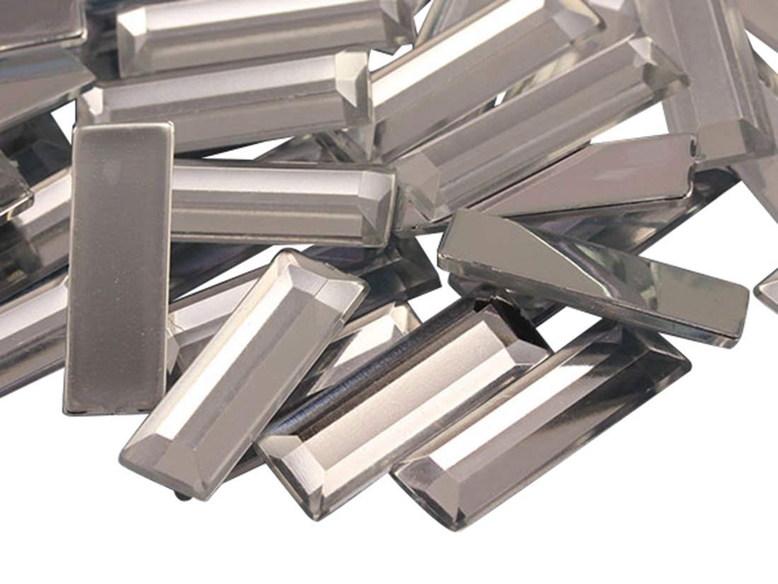 Allstarco 22x7mm Clear AC Baguette Flat Back Rectangle Acrylic Rhinestones - 40 PCS Plastic Gems for DIY Crafts, Costume Embellishments, Card Making, Jewelry Design & Cosplay Accessories - Perfect for Scrapbooking, Wedding Decor and Fashion DIY Projects