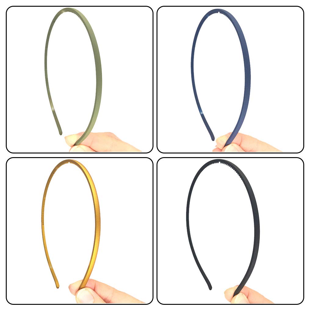 13pcs 4mm Thin Headbands for Women & Girls - Plastic Skinny Hair Bands with Teeth - Non-Slip Hair Hoops for Sports, Workouts, Yoga & Everyday Wear