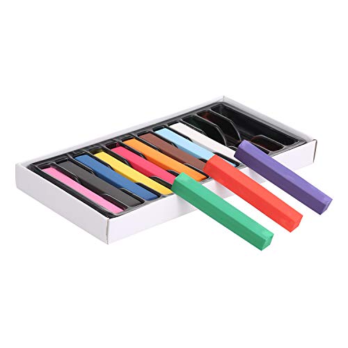 Layfuz 12 Colors Non-Toxic Temporary Hair Chalk - Vibrant DIY Hair Dye for Kids & Adults | Perfect for Parties, Halloween, Cosplay & Festivals