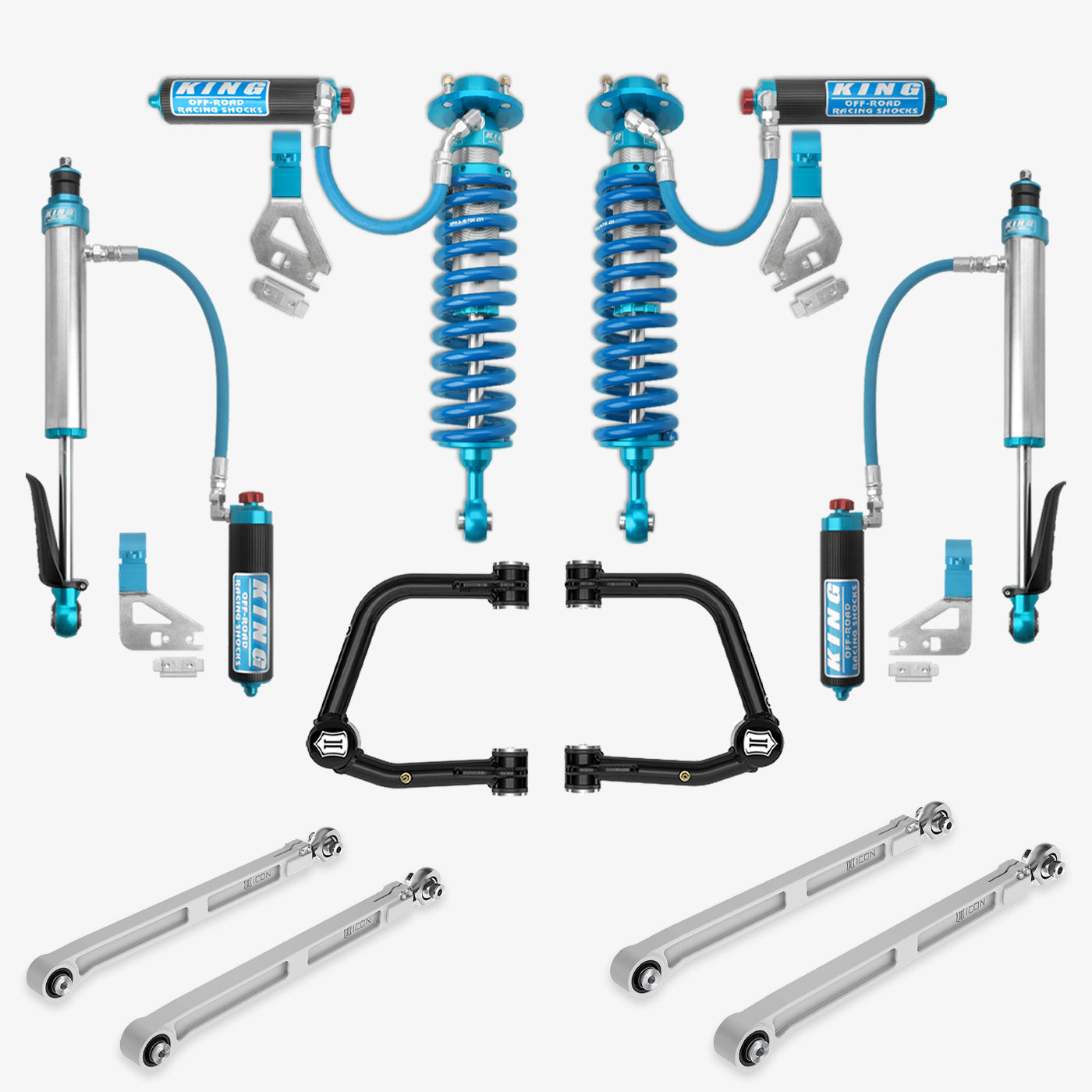 Toyota Tundra King 2.5 RR Coilovers & Rear Shocks with Upper Arms & Trailing Arm Combo Kit for 2022-2025 Models - Off-Road Suspension Upgrade for Enhanced Performance & Durability