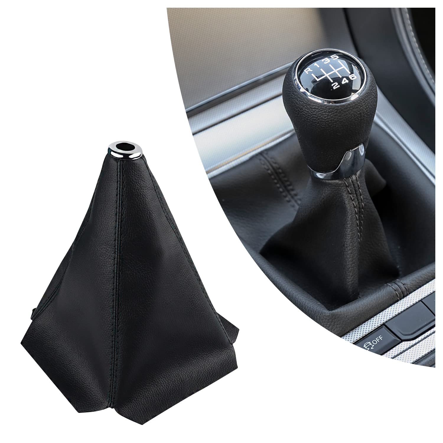 Premium Universal Dustproof Car Shift Knob Cover - Black Gear Shift Protector for Manual Transmission Cars, Trucks & SUVs | Interior Decoration & Enhanced Grip for Daily Driving & Road Trips
