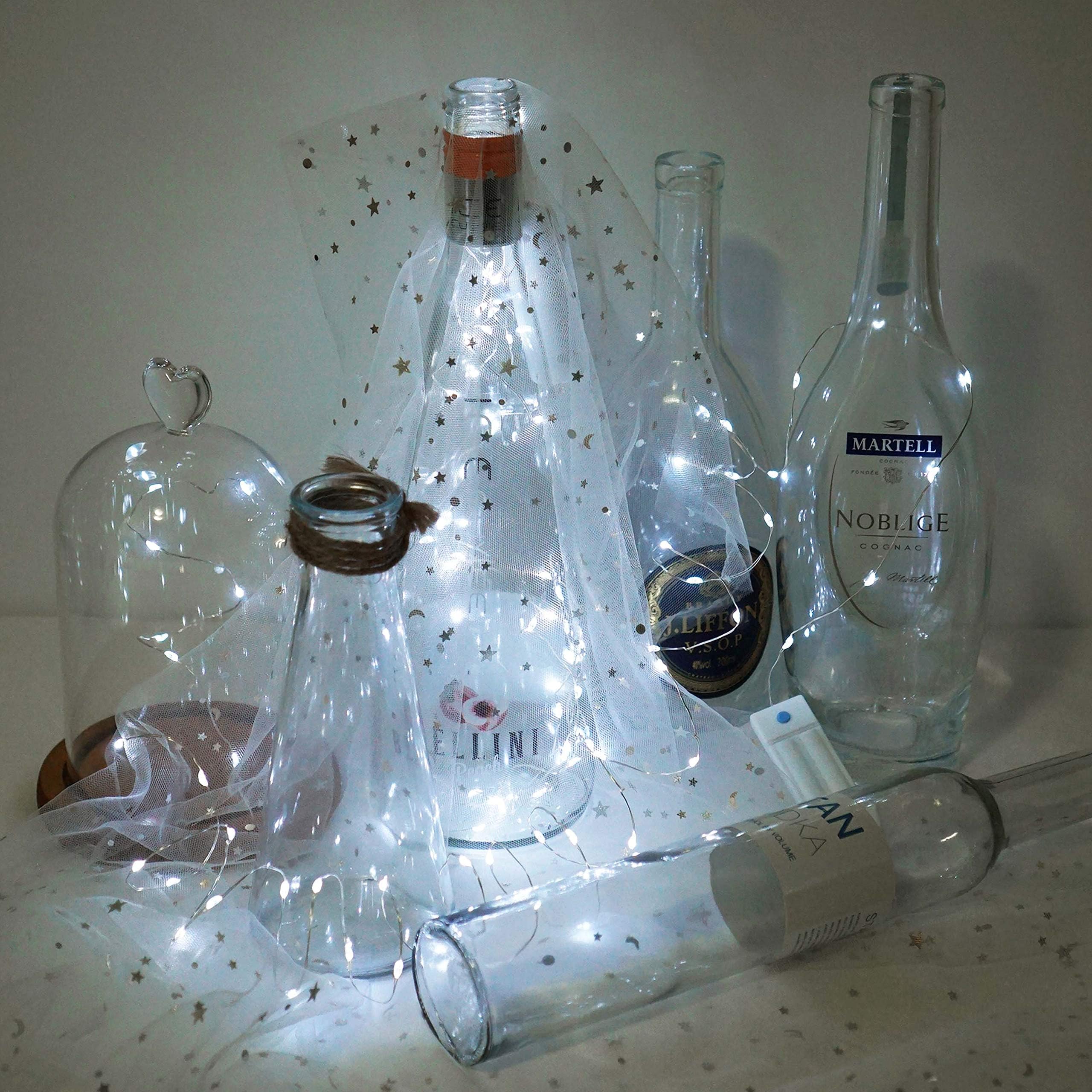 8 Pack 60 LED Fairy Lights with Timer - Battery Operated String Lights (7 Modes, Waterproof) for Wedding, Party, Mason Jar & Christmas Decorations (Cold White) | Indoor & Outdoor Use, Home, Garden, Bedroom, Patio Lighting