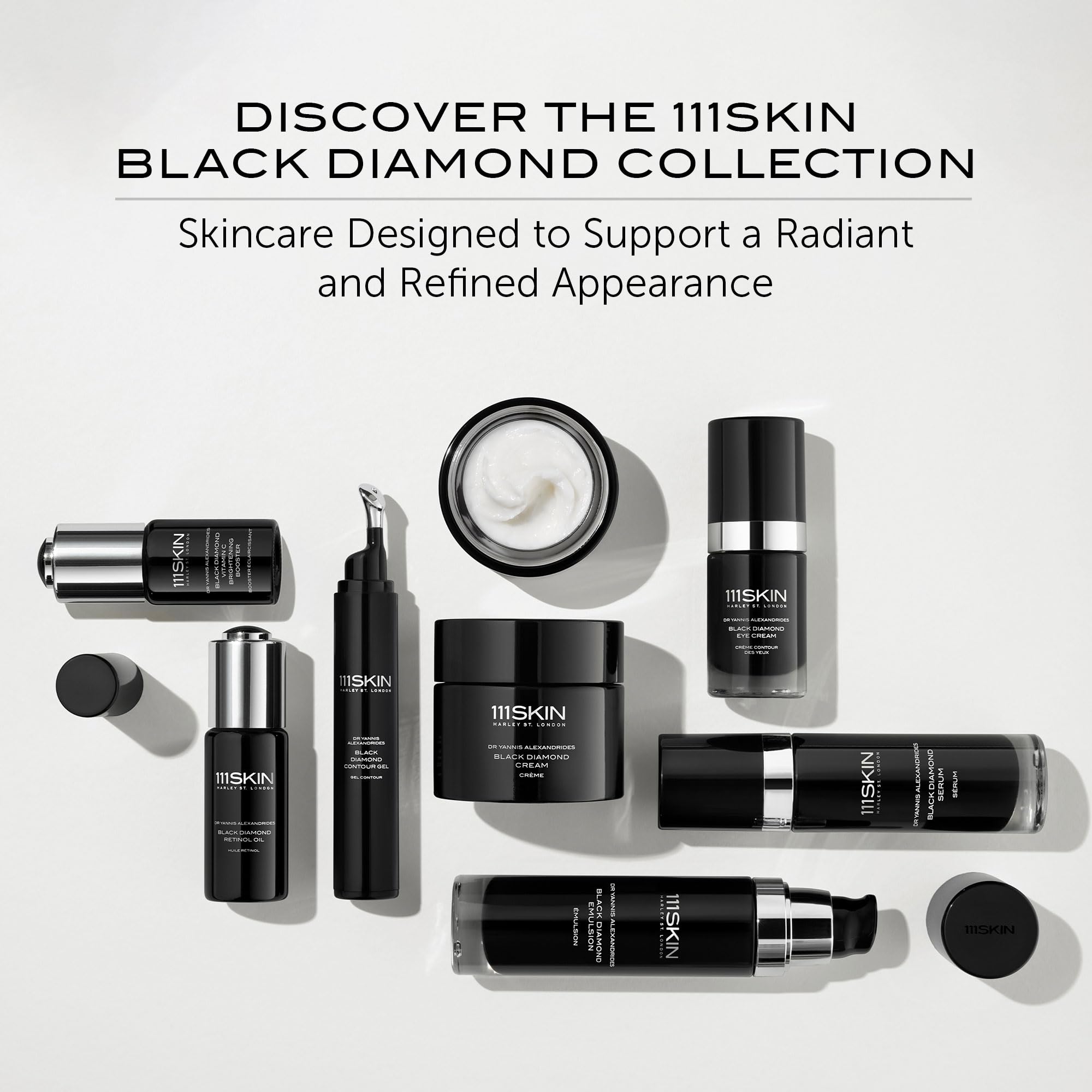 111SKIN Black Diamond Vitamin C Facial Serum - Hydrating Anti-Aging Serum with Hyaluronic Acid & Niacinamide - Reduces Dark Spots & Redness for All Skin Types - 0.68 fl oz - Perfect for Daily Skincare Routine & Nighttime Treatment