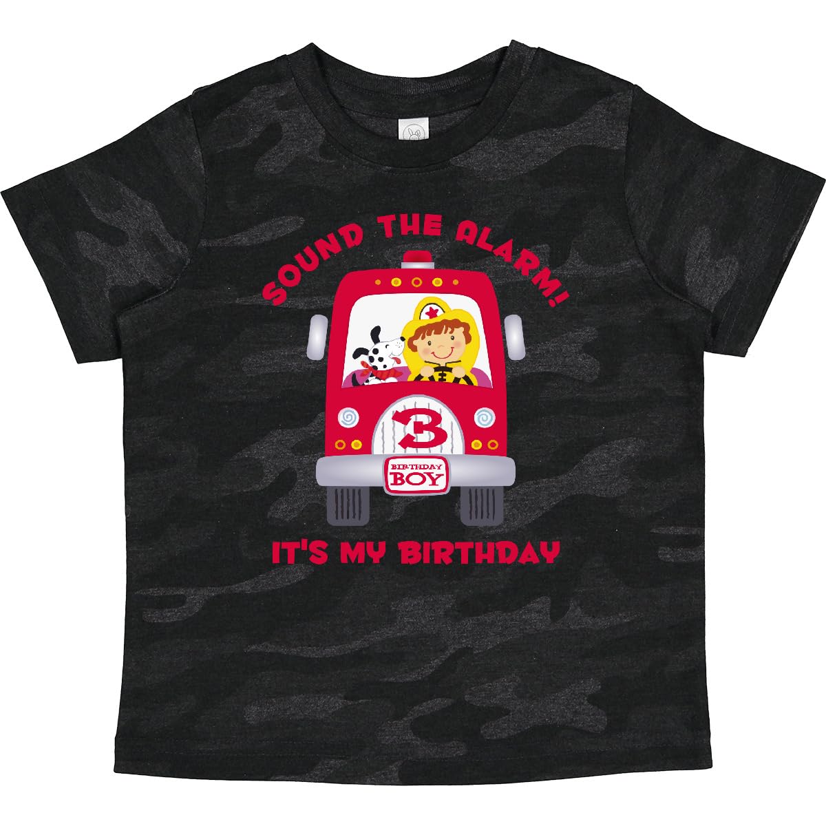 inktastic Fire Truck Toddler T-Shirt for 3rd Birthday Boys - Fun Party Outfit & Casual Playwear