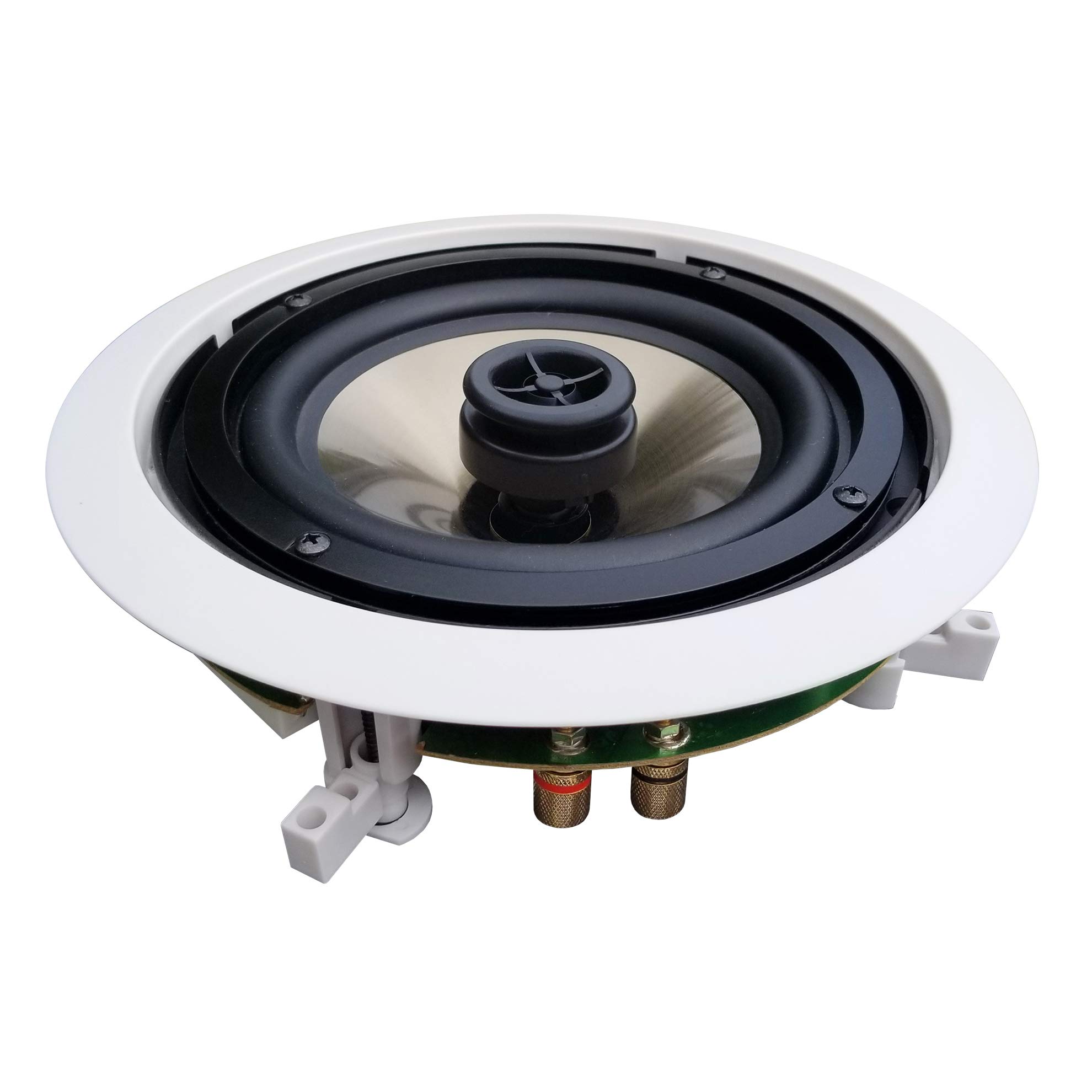 BIC America FH-6C 6.5 Inch 150 Watt 2-Way In-Ceiling Speakers with Pivoting Horn Tweeters - High Performance Home Audio for Living Room, Home Theater & Background Music System