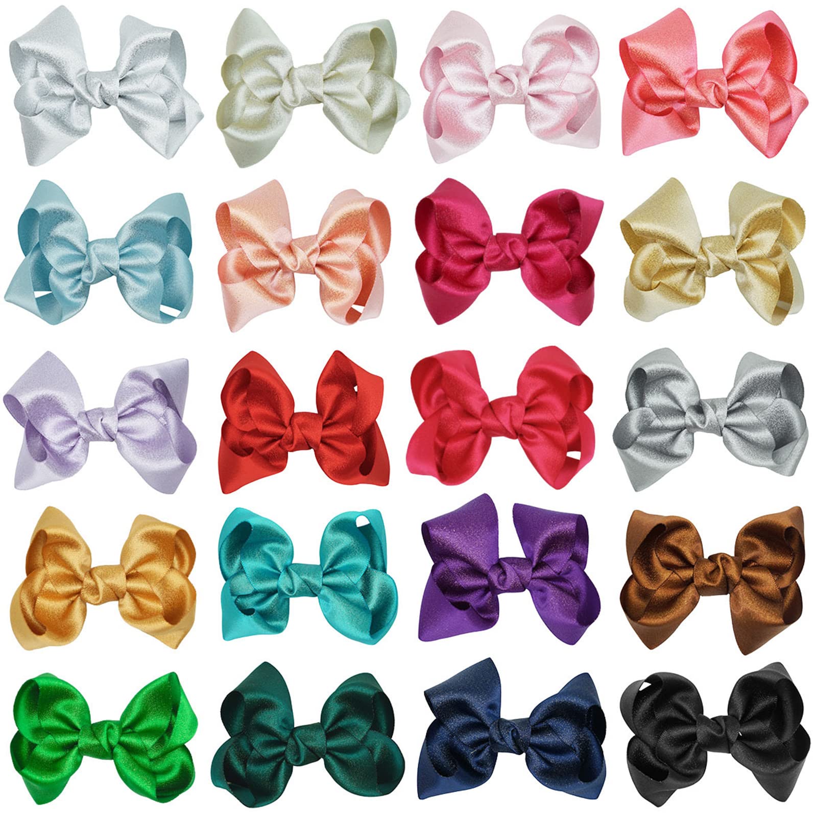 3 Inch Baby Girl Hair Bows Clips - Light Gold Hair Accessories for Toddlers & Kids - Set of 2 - Perfect for Parties, School, and Everyday Wear