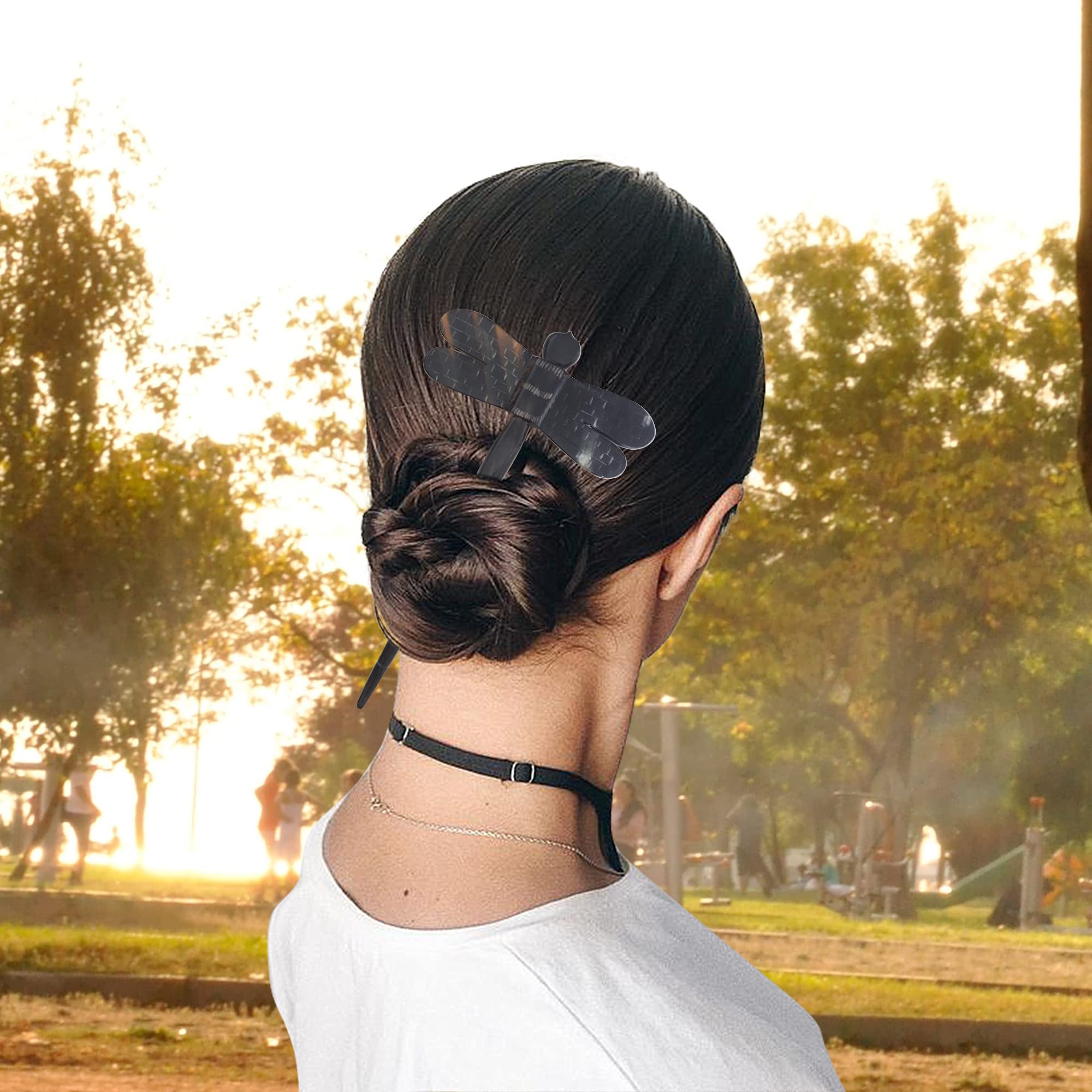 Marycrafts Handmade Buffalo Horn Dragonfly Hair Stick & Hair Pin - Elegant Hair Accessories for Women, Perfect for Weddings, Parties & Everyday Styling