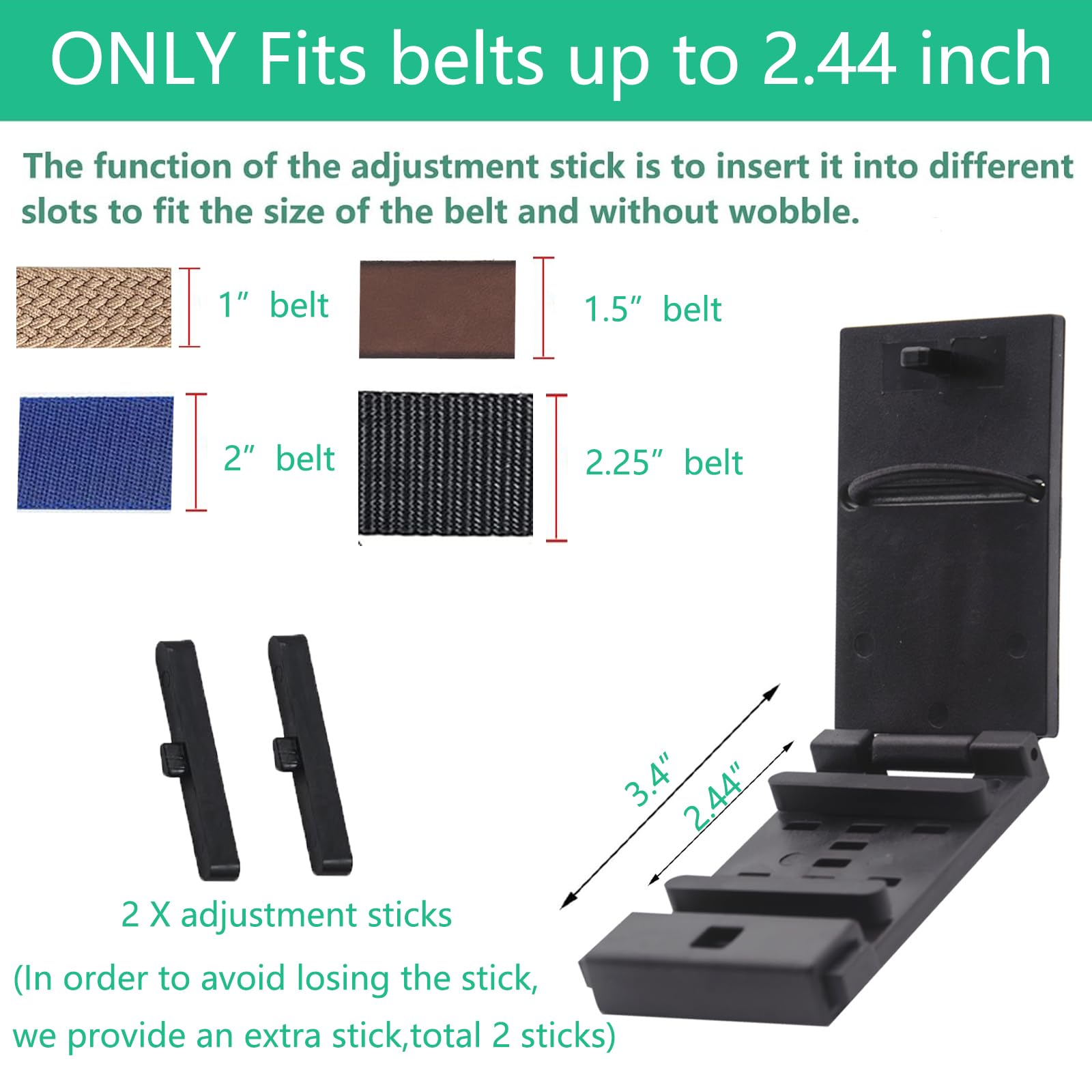 Tactical Radio Holder & Walkie Talkie Belt Clip - Heavy Duty Holster for Motorola, BaoFeng, Midland Radios (Fits Belts Up to 2.44