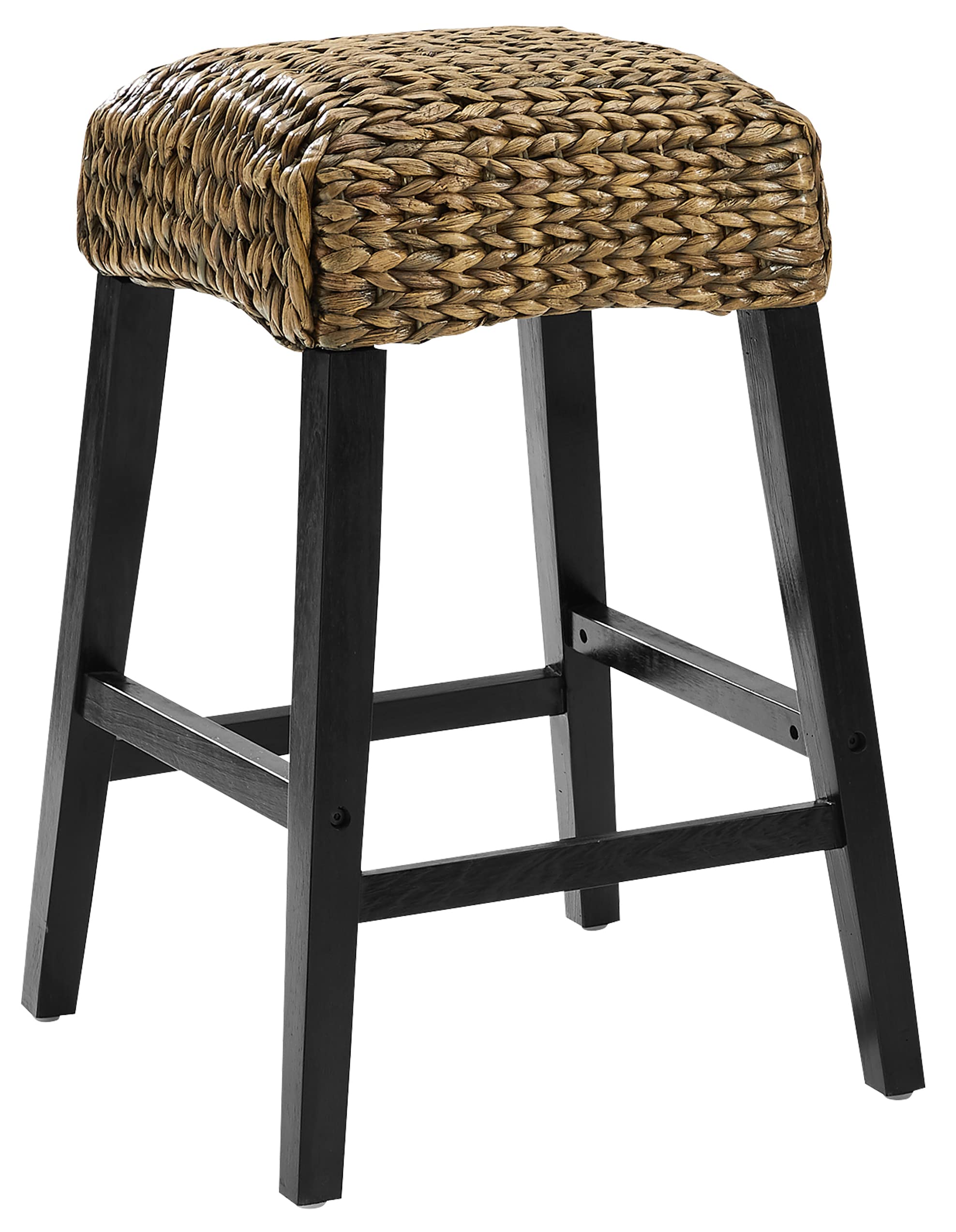 Crosley Edgewater Backless Counter Height Bar Stools Set of 2 - Natural Rattan & Seagrass Handwoven Stools for Kitchen Island, Breakfast Nook & Home Bar Decor