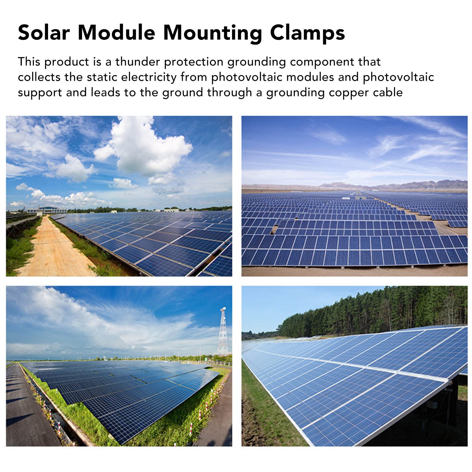10Pcs Solar Panel Grounding Clips & Brackets - Aluminum PV Mounting Clamps for Secure Cable Connection - Ideal for Solar Panel Installation & Maintenance