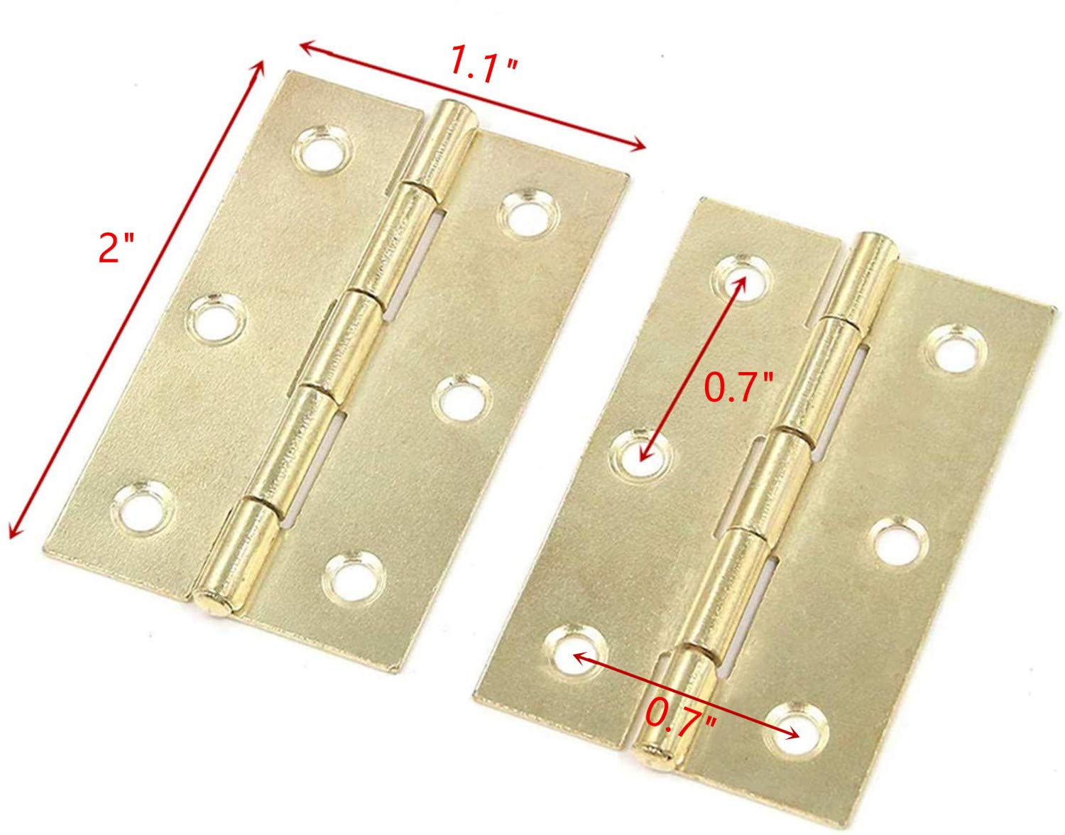 **XMHF 2 Inch Cabinet Hinges - Golden Tone Butt Hinges for Cupboard, Door & Furniture (12PCS) - Heavy Duty & Smooth Folding - Perfect for Home, Office & DIY Projects**
